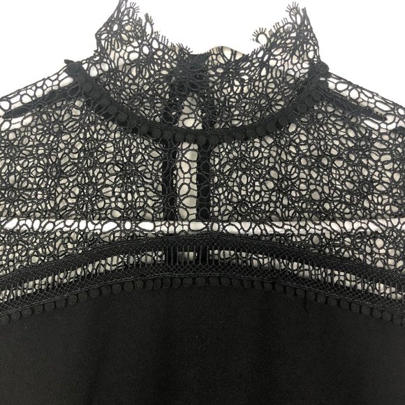 Storia High Neck Laced Black Dress - Picture 4 of 8